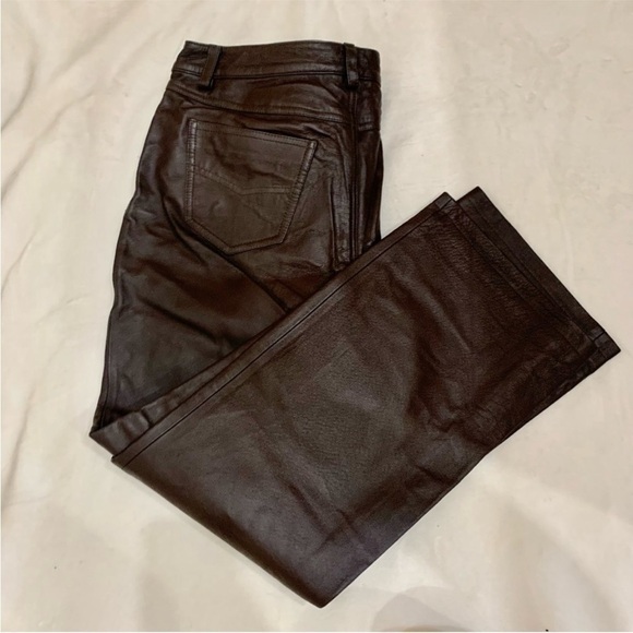 NWT Leather Pants Size 12P in Brown by Newport News — Hot!! - Picture 1 of 16